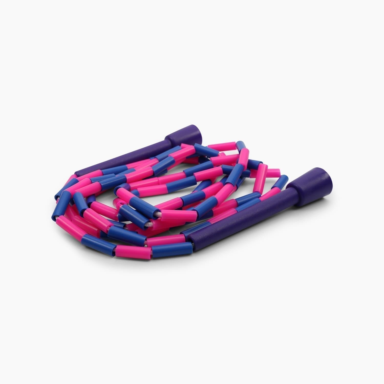 Purple Beaded Jump Rope with Plastic Segments – 9ft