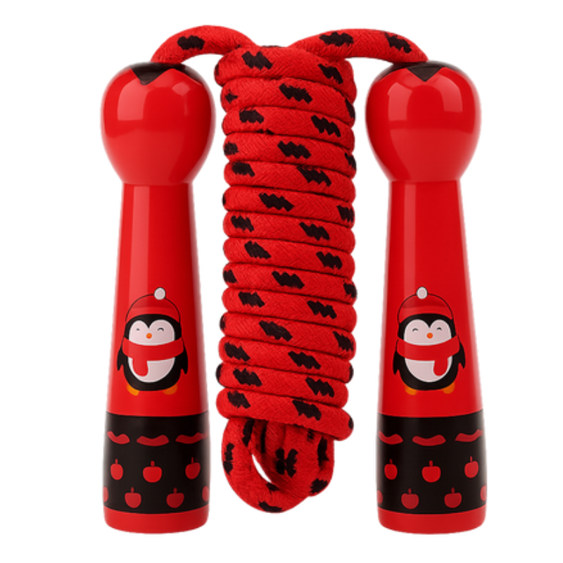 Kids Jump Rope with Cartoon Handles – Red