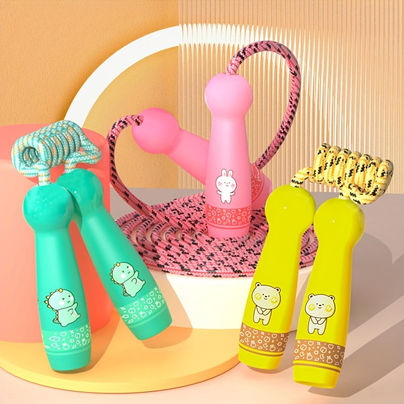 Adjustable Kids Jump Rope with Cartoon Handles – ABS Plastic, Multiple Colours