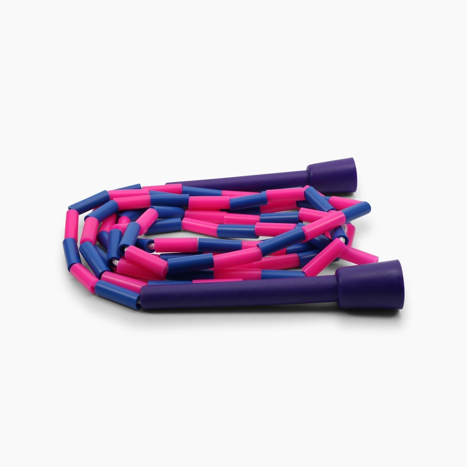 Purple Beaded Jump Rope with Plastic Segments – 9ft